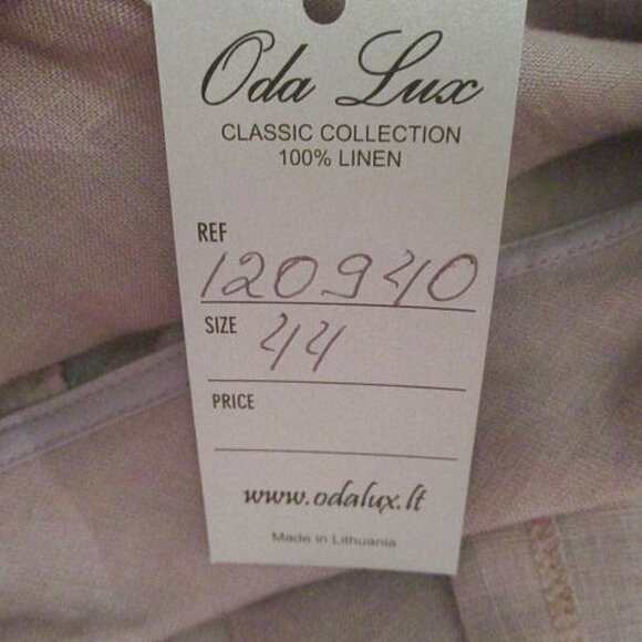 NWT Oda Lux LINEN Midi Size XL 44 DRESS Lavender COWL NECK Short Sleeve POCKETS - Picture 6 of 12